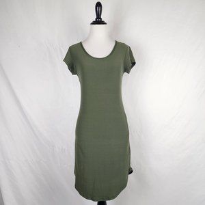 Derek Heart Army Green Derek Short Sleeve Form Fitting Dress Size Medium